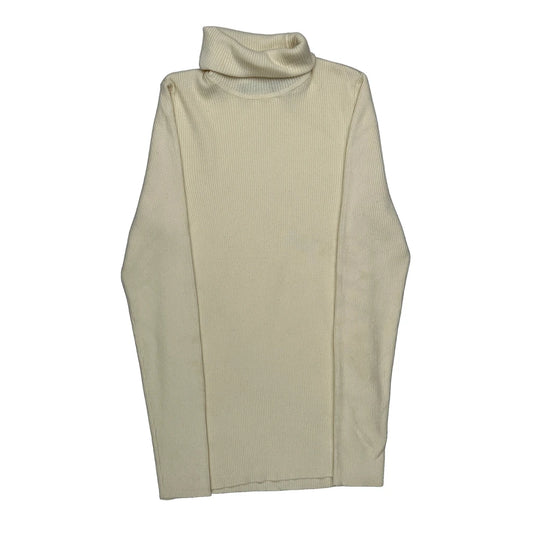 Vintage Ralph Lauren Roll Neck Jumper - Medium Cream Cotton