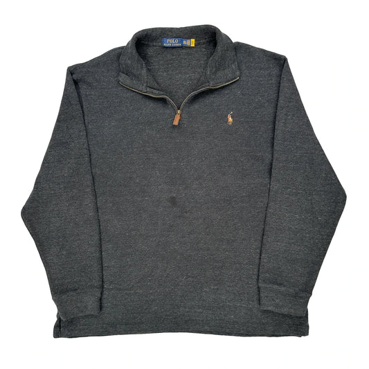 Polo By Ralph Lauren 1/4 Zip - 2XL Grey Cotton