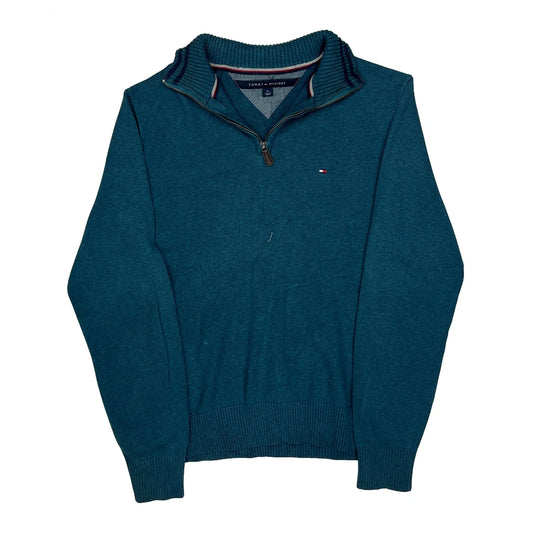 Vintage Tommy Hilfiger 1/4 Zip - Medium Blue Cotton