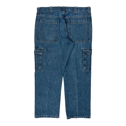 Wrangler Cargo Trousers - 36W 30L Blue Cotton Blend