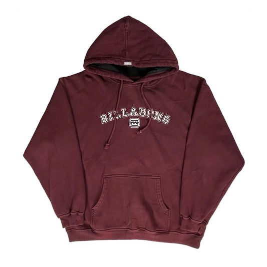 Billabong Spellout Hoodie - Large Burgundy Cotton