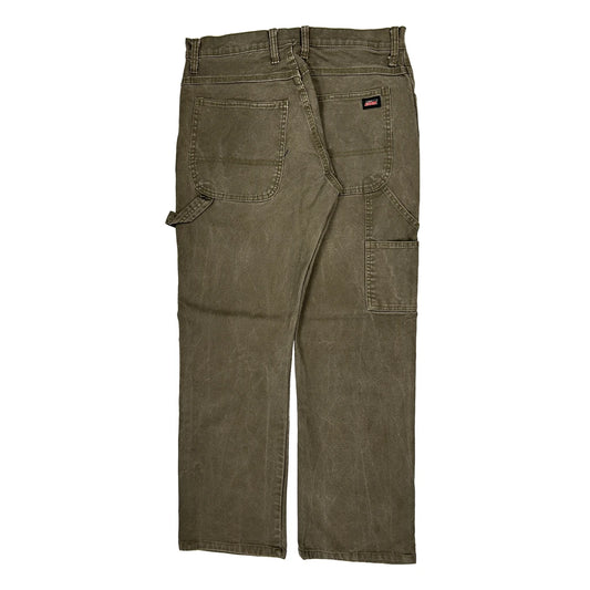 Dickies Carpenter Trousers - 32W 31L Brown Cotton