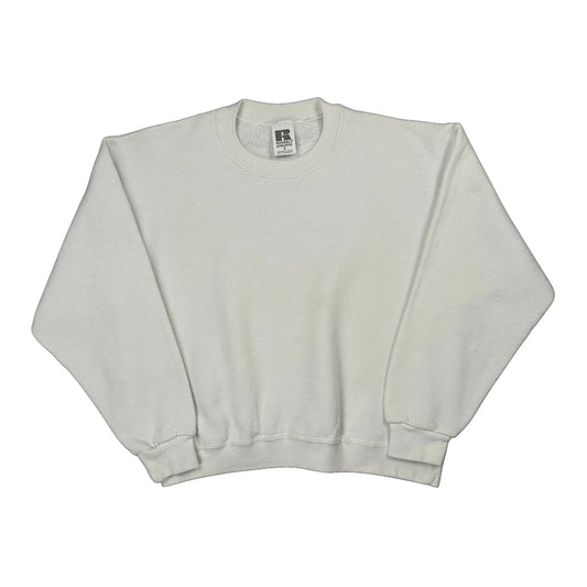Russell Athletic Sweatshirt - Small White Cotton