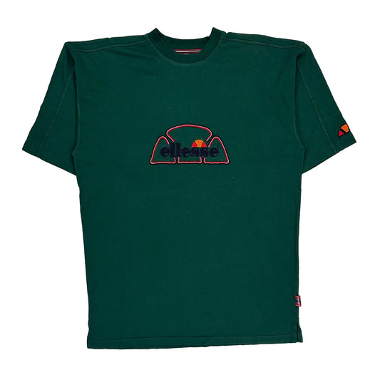 Ellesse Spellout T-Shirt - Large Green Cotton