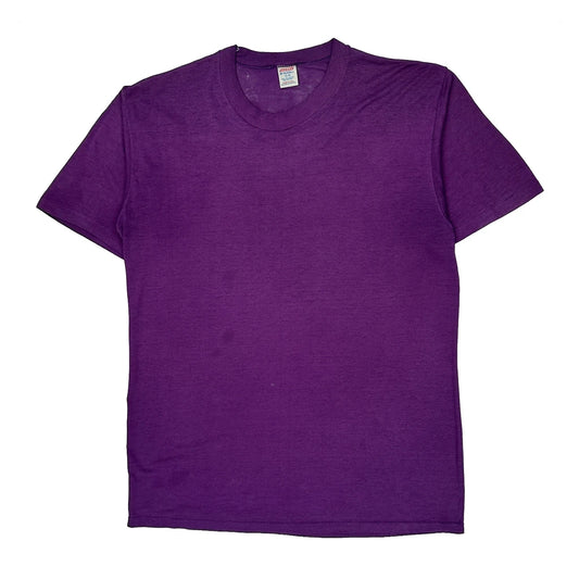 Blank Jerzees Single Stitch T-Shirt - XL Purple Cotton Blend