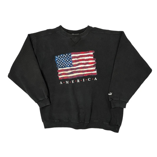Puma Graphic Sweatshirt - 2XL Black Polyester