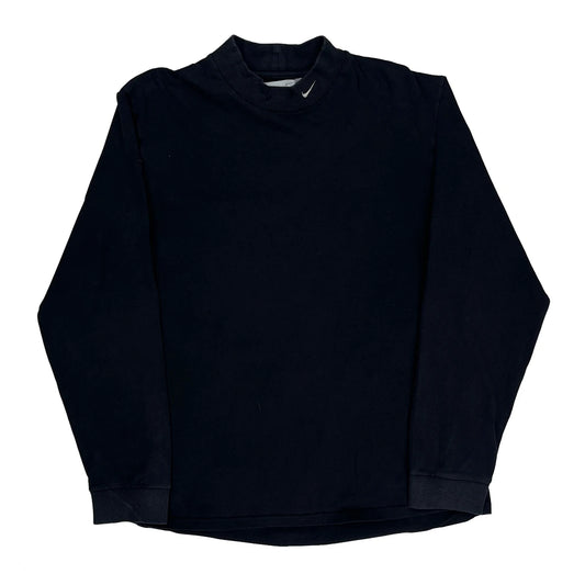 Nike Long Sleeve T-Shirt - Large Black Cotton