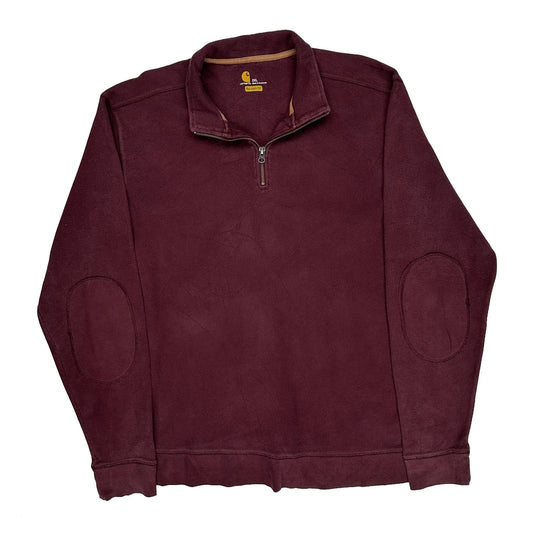 Vintage Carhartt Jumper - 2XL Burgundy Cotton