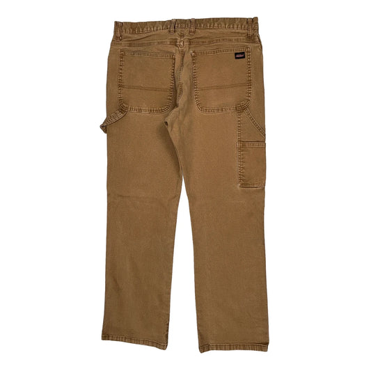 Dickies Double Knee Carpenter Trousers - 36W 31L Brown Cotton