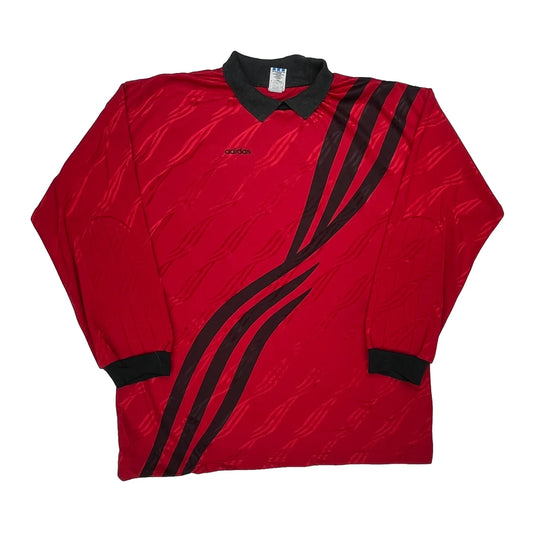 Vintage Made In USA 80S 90S Adidas Goalkeepers Long Sleeve Long Sleeve T-Shirt - XL Red Cotton