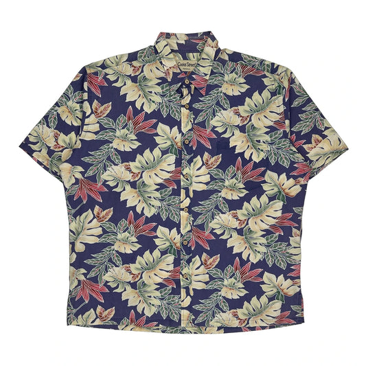 Cooke Street Floral Hawaiian Shirt - XL Blue Cotton