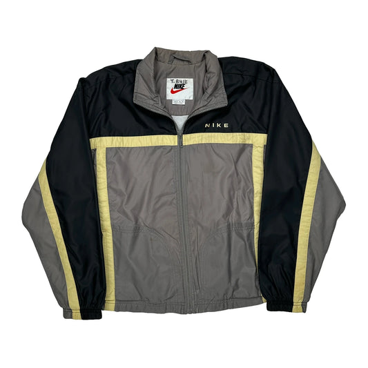Vintage Nike Spellout Track Jacket - Medium Grey Polyester