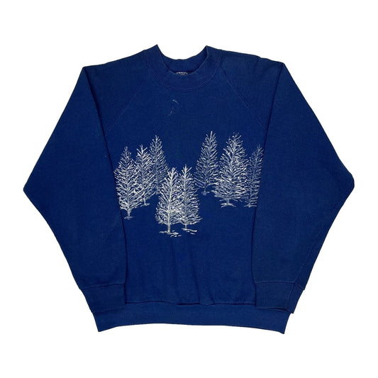 Fruit Of The Loom Graphic Sweatshirt - Large Blue Cotton Blend