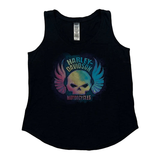 Deadwood Harley Davidson Graphic Vest - Medium Black Cotton