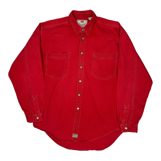 Vintage Levis Denim Shirt - Large Red Cotton