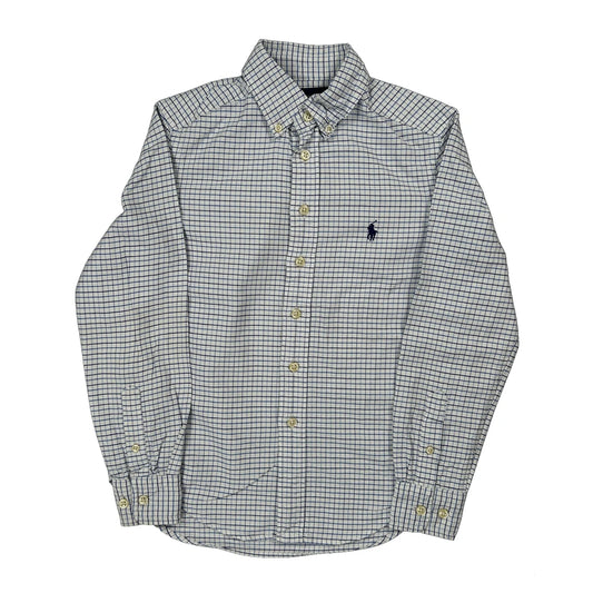 Age 8 Ralph Lauren Checked Shirt - Medium White Cotton