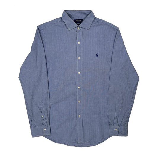 Polo By Ralph Lauren Slim Fit Shirt - Large Blue Cotton