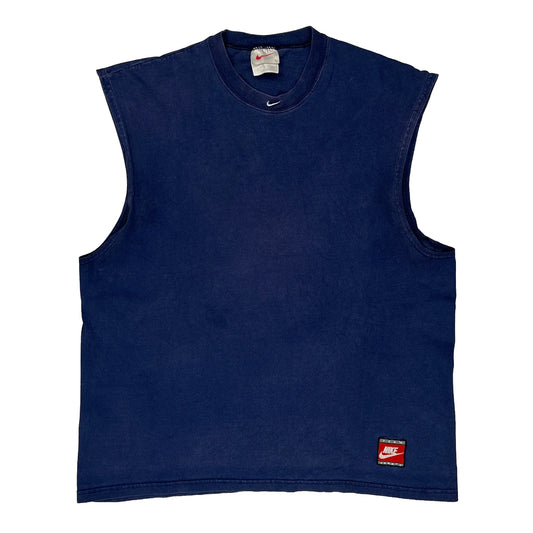 Vintage Made In USA Nike Vest - Large Blue Cotton