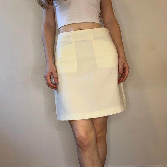 Vintage white Sasch Mini Skirt - womens 26" waist