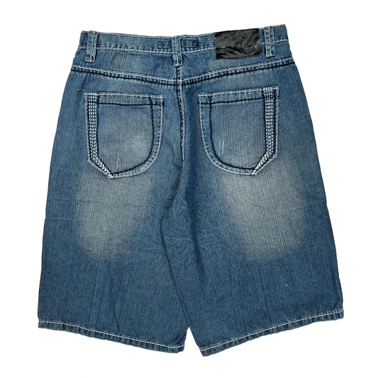 Koman Denim Shorts - 34W 11L Blue Cotton Blend