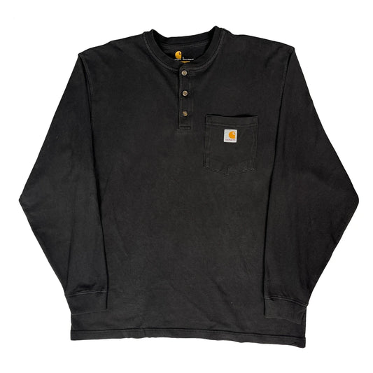 Carhartt Long Sleeve T-Shirt - Large Black Cotton