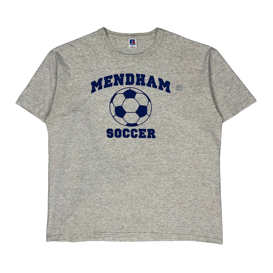 Mendham Soccer Russell Athletic Single Stitch T-Shirt - XL Grey Cotton Blend