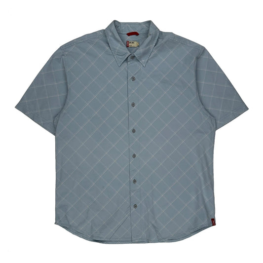 Levis Checked Short Sleeve Shirt - Small Blue Cotton
