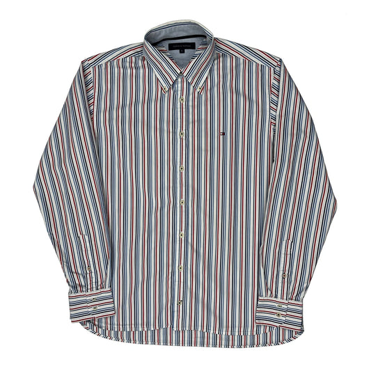 Vintage Tommy Hilfiger Striped Shirt - Large Multicoloured Cotton