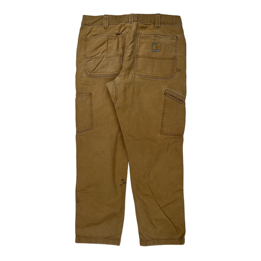 Carhartt Double Knee Carpenter Trousers - 32W 30L Brown Cotton