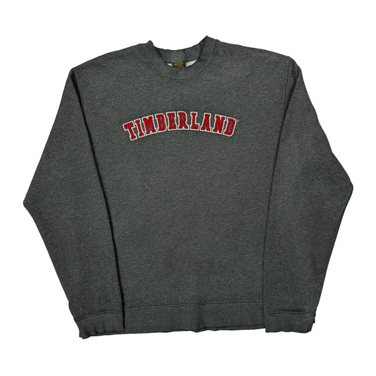 Timberland Spellout Sweatshirt - XL Grey Cotton Blend