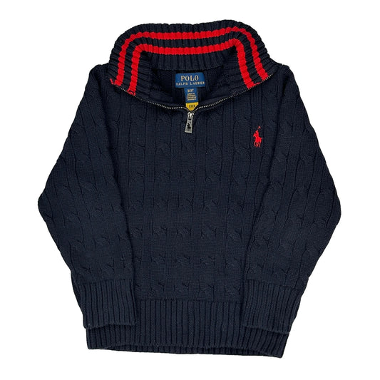 Age 2 Polo By Ralph Lauren 1/4 Zip - Small Navy Cotton