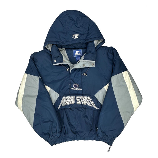 Vintage Penn State Starter Spellout Jacket - XL Blue Nylon