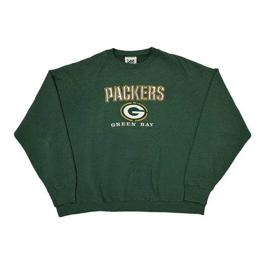 Made In USA Lee Sport Green Bay Packers Sweatshirt - 2XL Green Cotton
