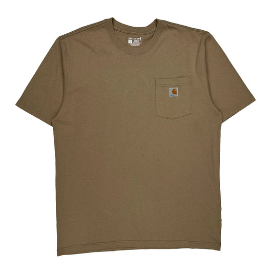 Vintage Carhartt Tall T-Shirt - Large Brown Cotton