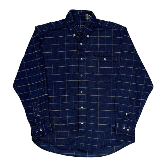 Unbranded Checked Flannel Shirt - Large Blue Cotton