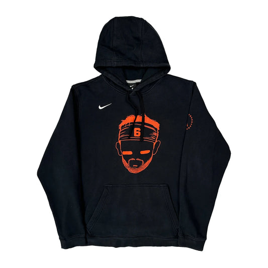 Vintage Nike Graphic Hoodie - Large Black Cotton