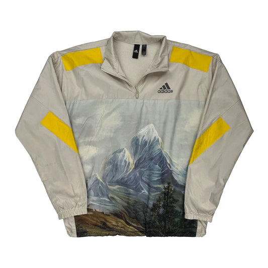 Primegreen Adidas Graphic Windbreaker - Small Beige Polyester