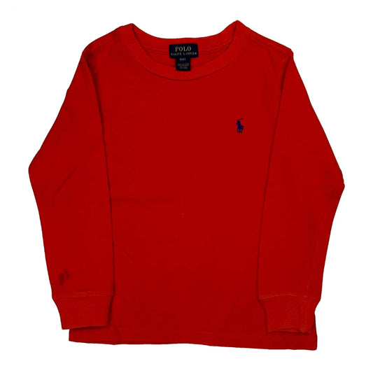 Age 3 Polo By Ralph Lauren Long Sleeve T-Shirt - XS Red Cotton