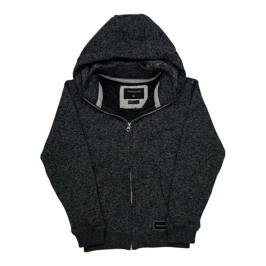 Vintage Quiksilver Hoodie - Large Grey Cotton Blend