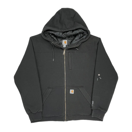 Quilt Lined Carhartt Full Zip Hoodie - XL Black Polyester