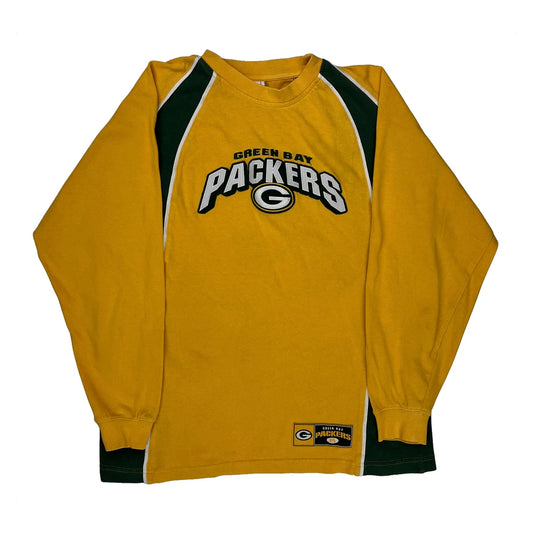 Vintage Green Bay Packers Nfl Long Sleeve T-Shirt - Medium Yellow Cotton