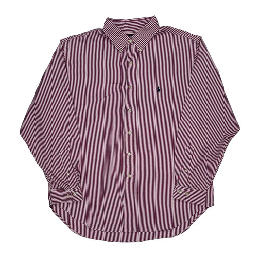 Ralph Lauren Striped Shirt - XL Red Cotton