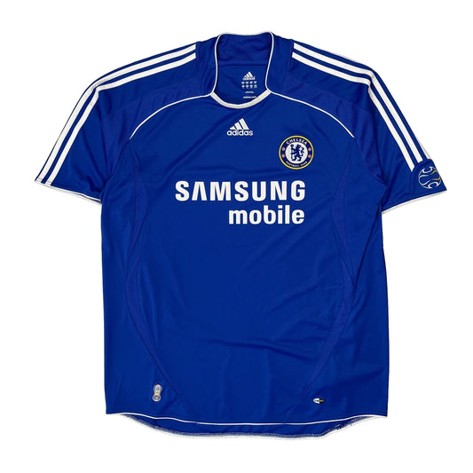 Vintage Chelsea Adidas 2006-08 Home Football Shirt - XL Blue Polyester