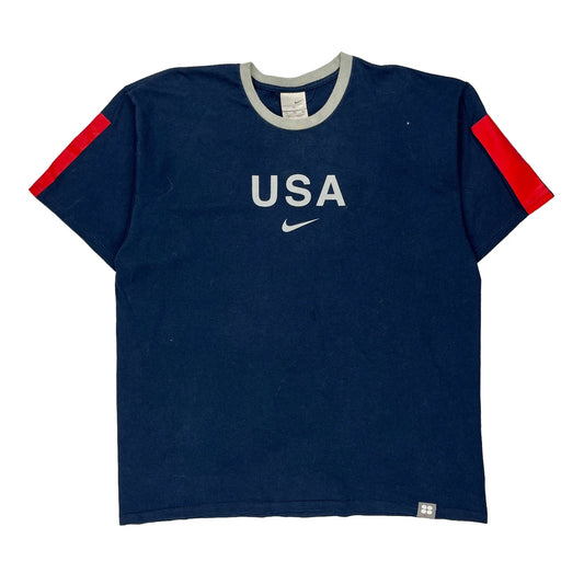 Usa Nike T-Shirt - XL Blue Cotton