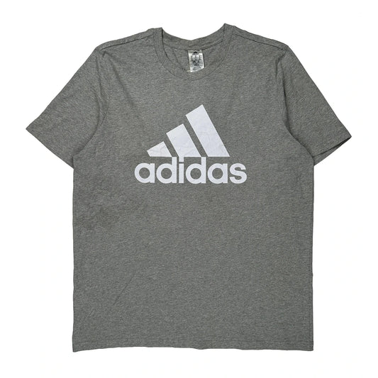 Vintage Adidas T-Shirt - XL Grey Cotton