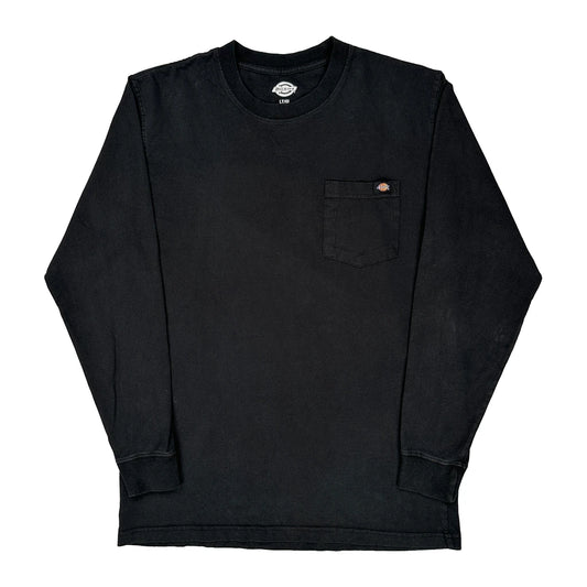 Dickies Tall Long Sleeve T-Shirt - Large Black Cotton