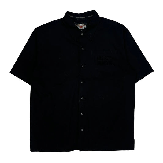 Motorcycles Harley Davidson Graphic Short Sleeve Shirt - Large Black Cotton