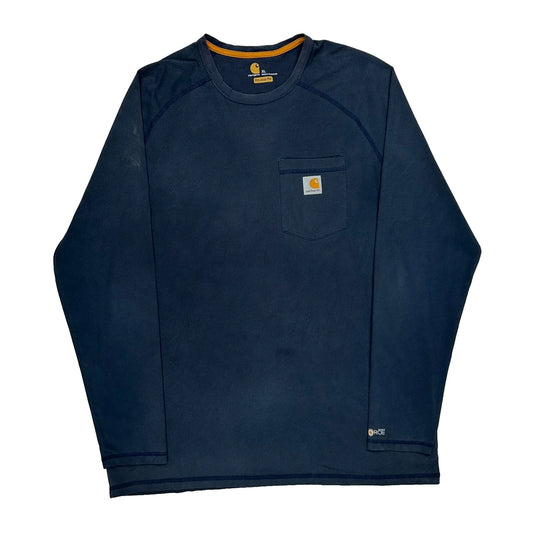 Vintage Carhartt Long Sleeve T-Shirt - XL Blue Cotton