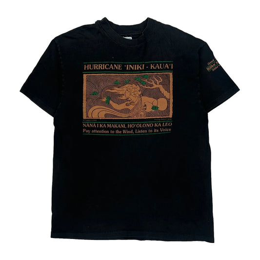 Hanes Single Stitch T-Shirt - Large Black Cotton