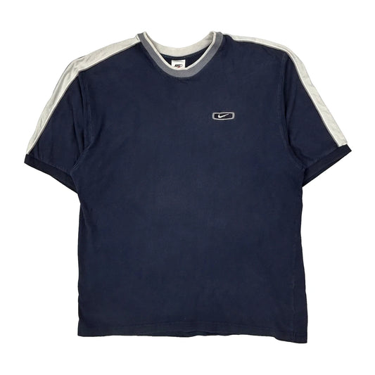 Nike T-Shirt - Large Blue Cotton